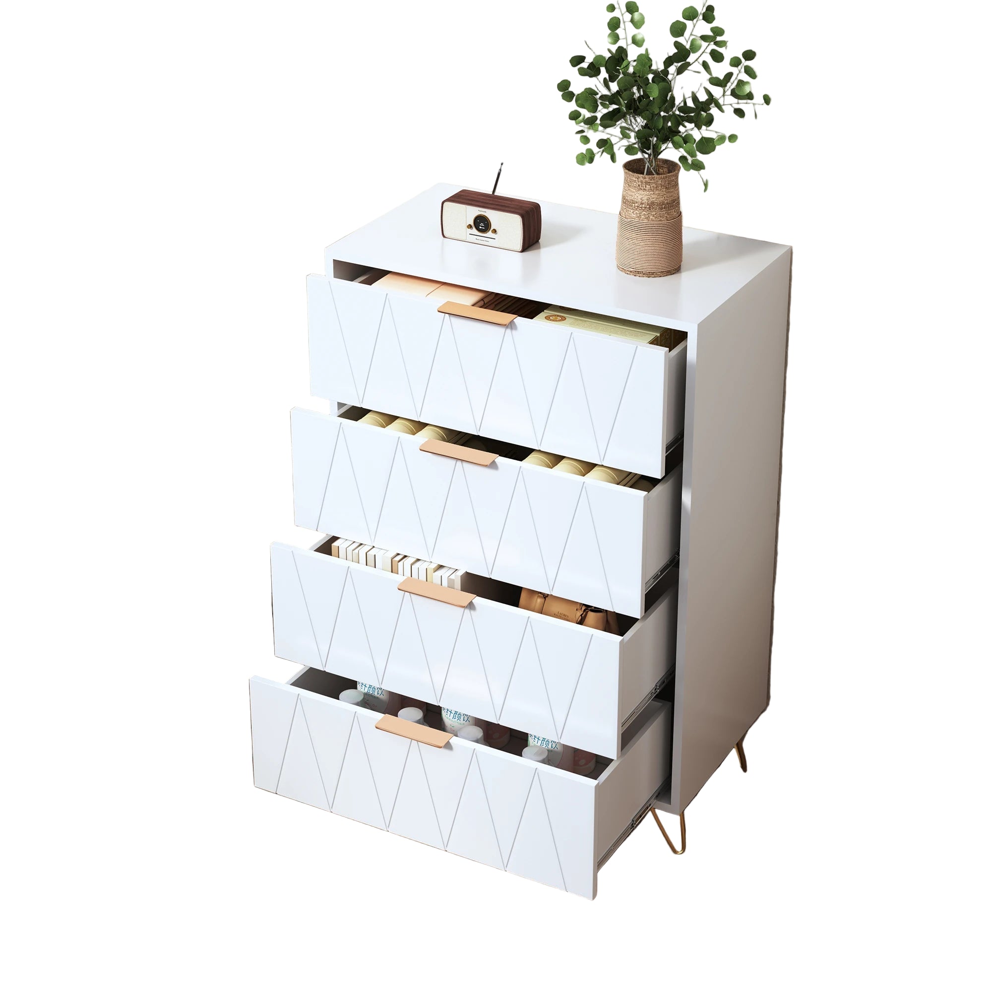 Moderne Kommode mit 4 oder 6 Schubladen – Aufbewahrungsschrank mit MDF-Korpus & Metallbeinen