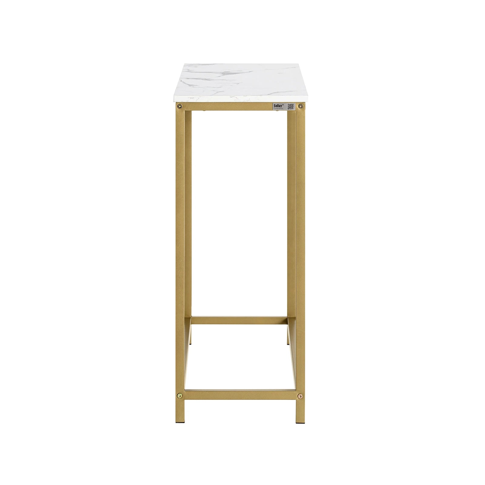 Moderner Flurtisch mit Metallrahmen und Marmoroptik