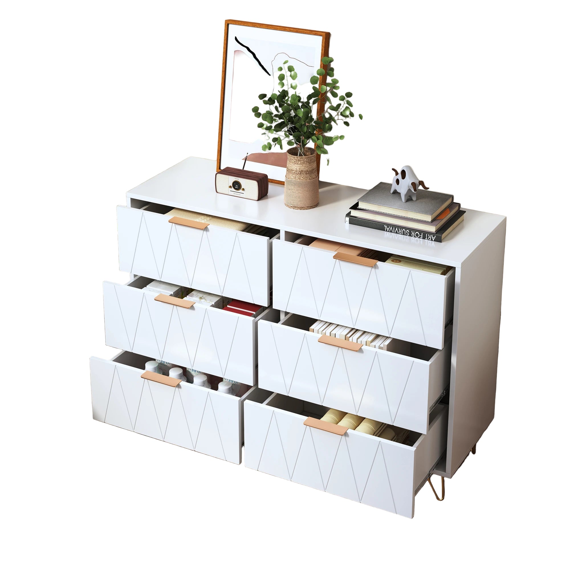 Moderne Kommode mit 4 oder 6 Schubladen – Aufbewahrungsschrank mit MDF-Korpus & Metallbeinen
