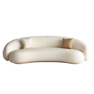Nordisches Wohnzimmer-Sofa – Minimalistisches Design mit Lammwollbezug