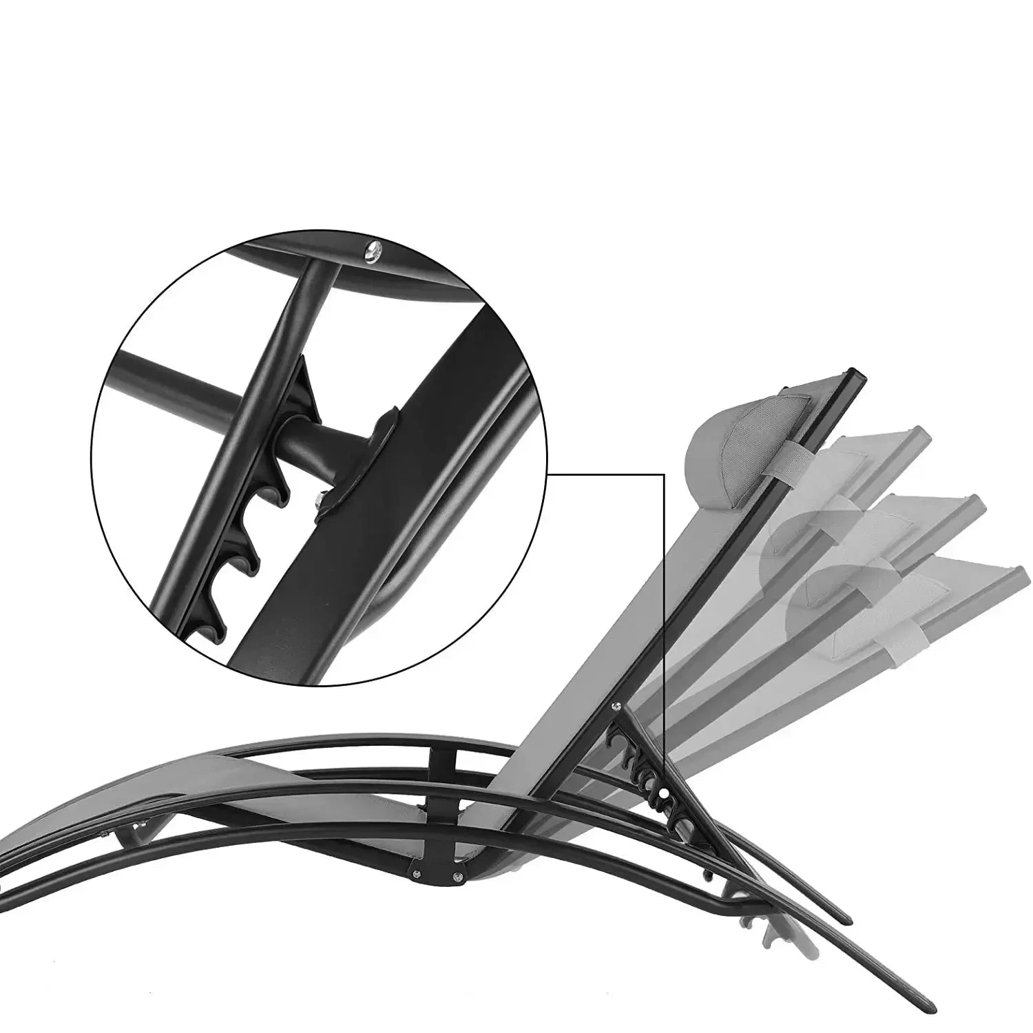 Garten-Sonnenliegen 2er-Set mit Beistelltisch & Kissen – Aluminium, wetterbeständig, 5-fach verstellbar