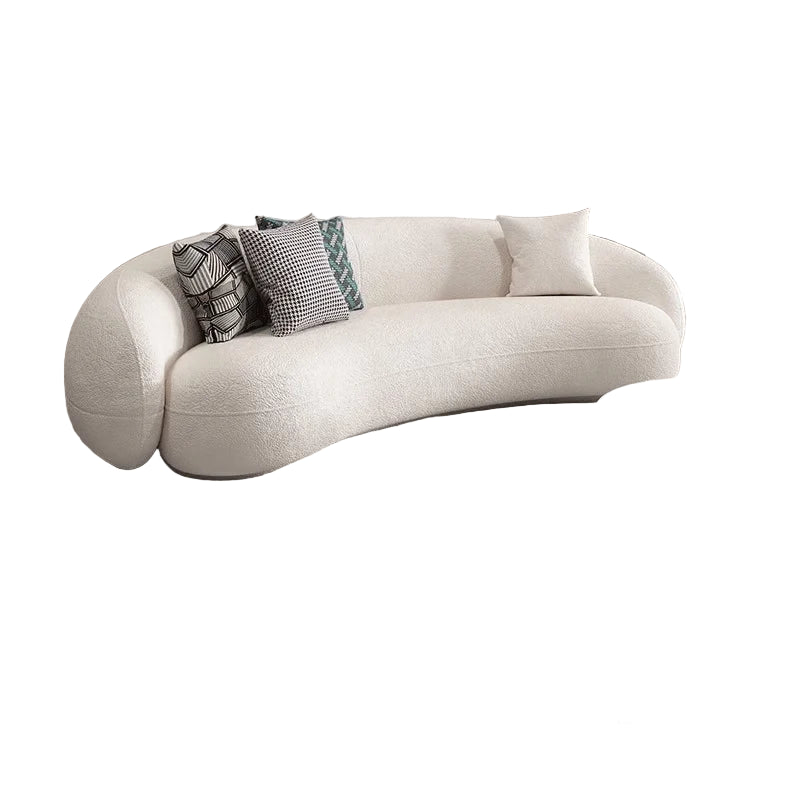 Nordisches Wohnzimmer-Sofa – Minimalistisches Design mit Lammwollbezug