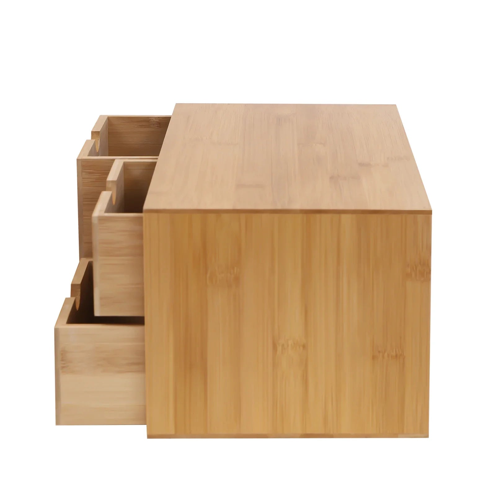 Schreibtisch-Organizer aus Bambus – 3 Schubladenbox für Zuhause & Büro