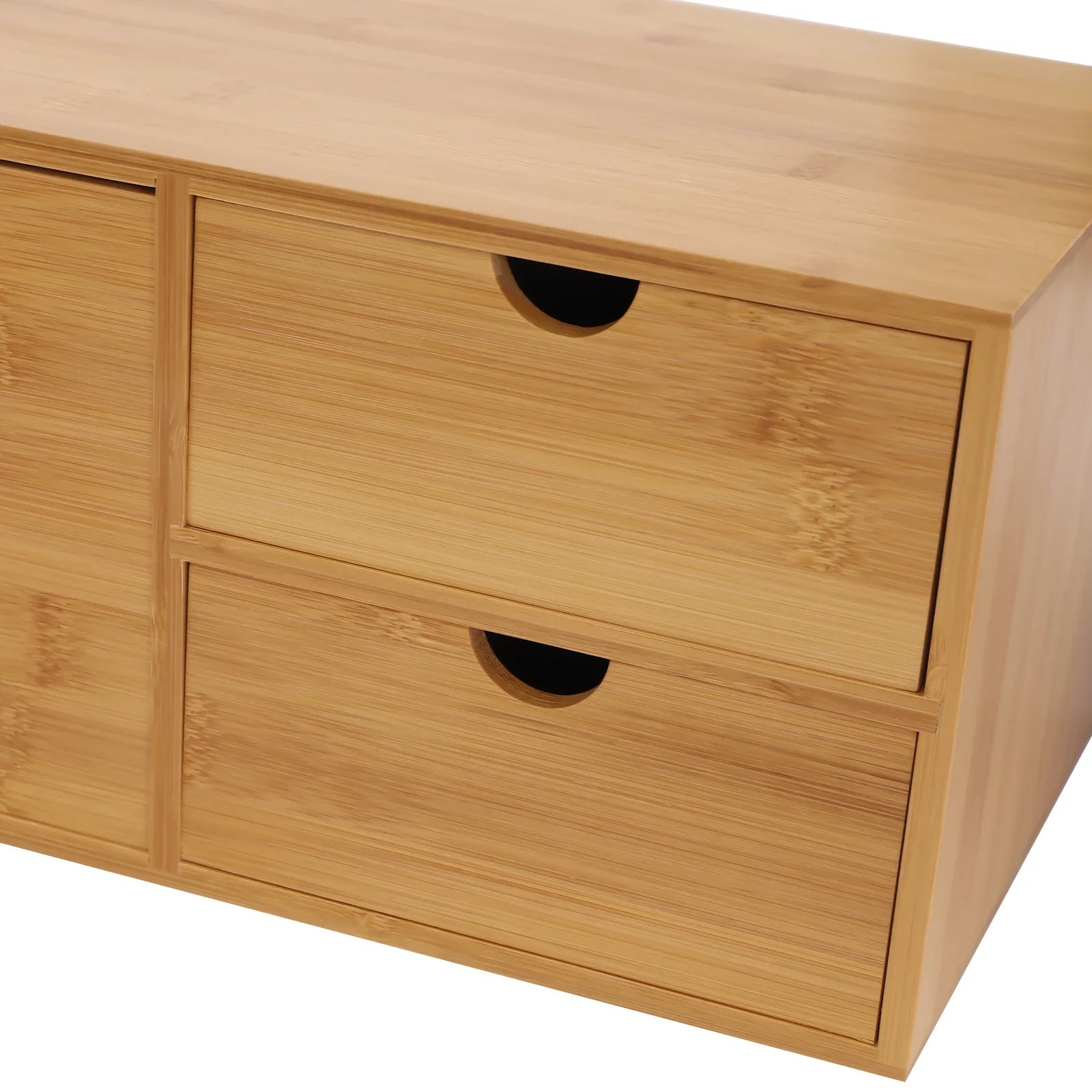 Schreibtisch-Organizer aus Bambus – 3 Schubladenbox für Zuhause & Büro