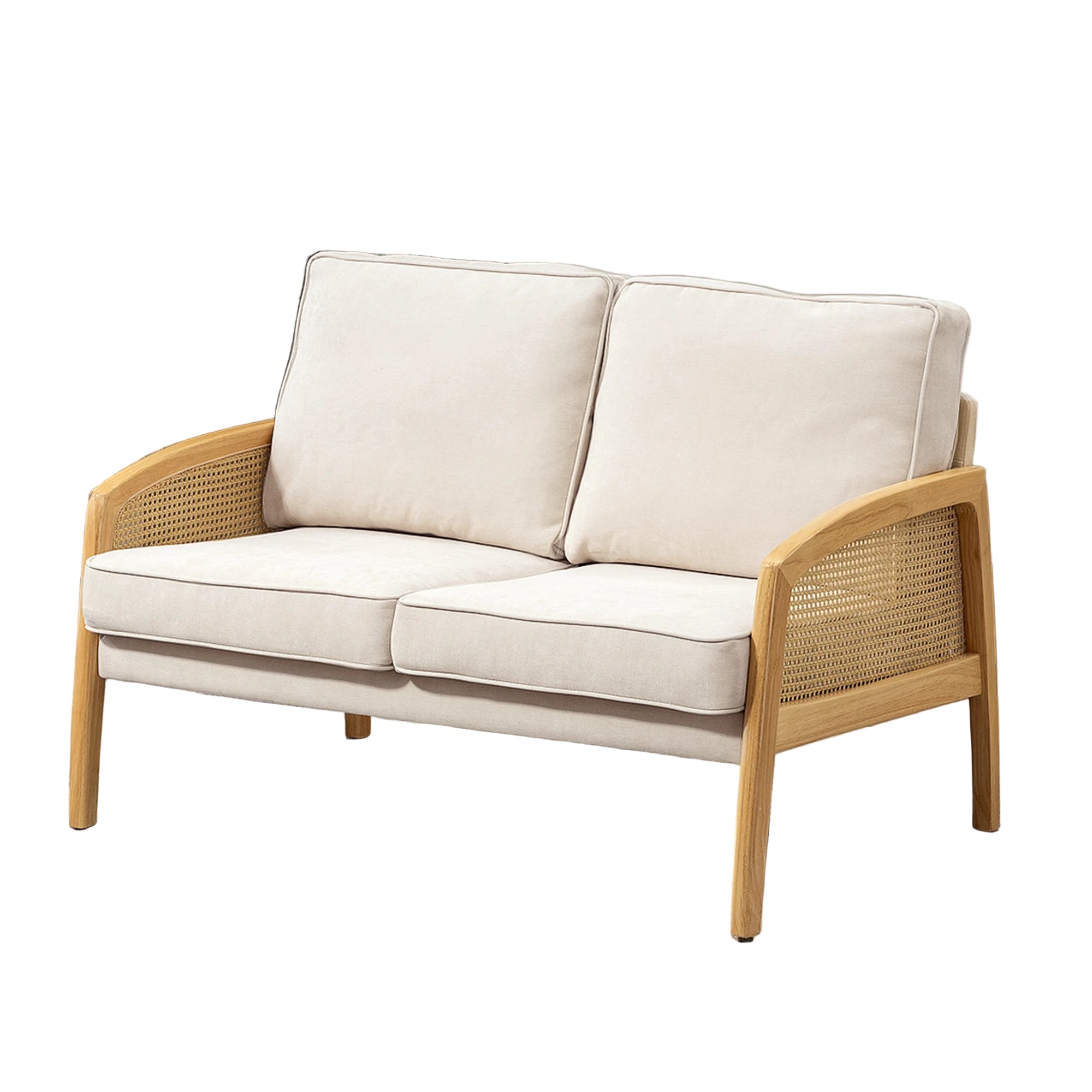 2-Sitzer-Sofa – Gepolstert mit Chenille, Beige