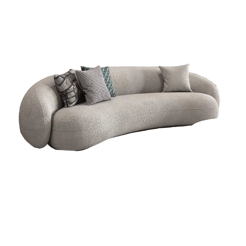 Nordisches Wohnzimmer-Sofa – Minimalistisches Design mit Lammwollbezug